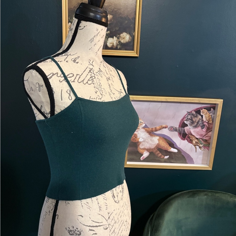 Express Dark Green Knit Top